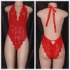 Red Lace Crotchless 1-piece